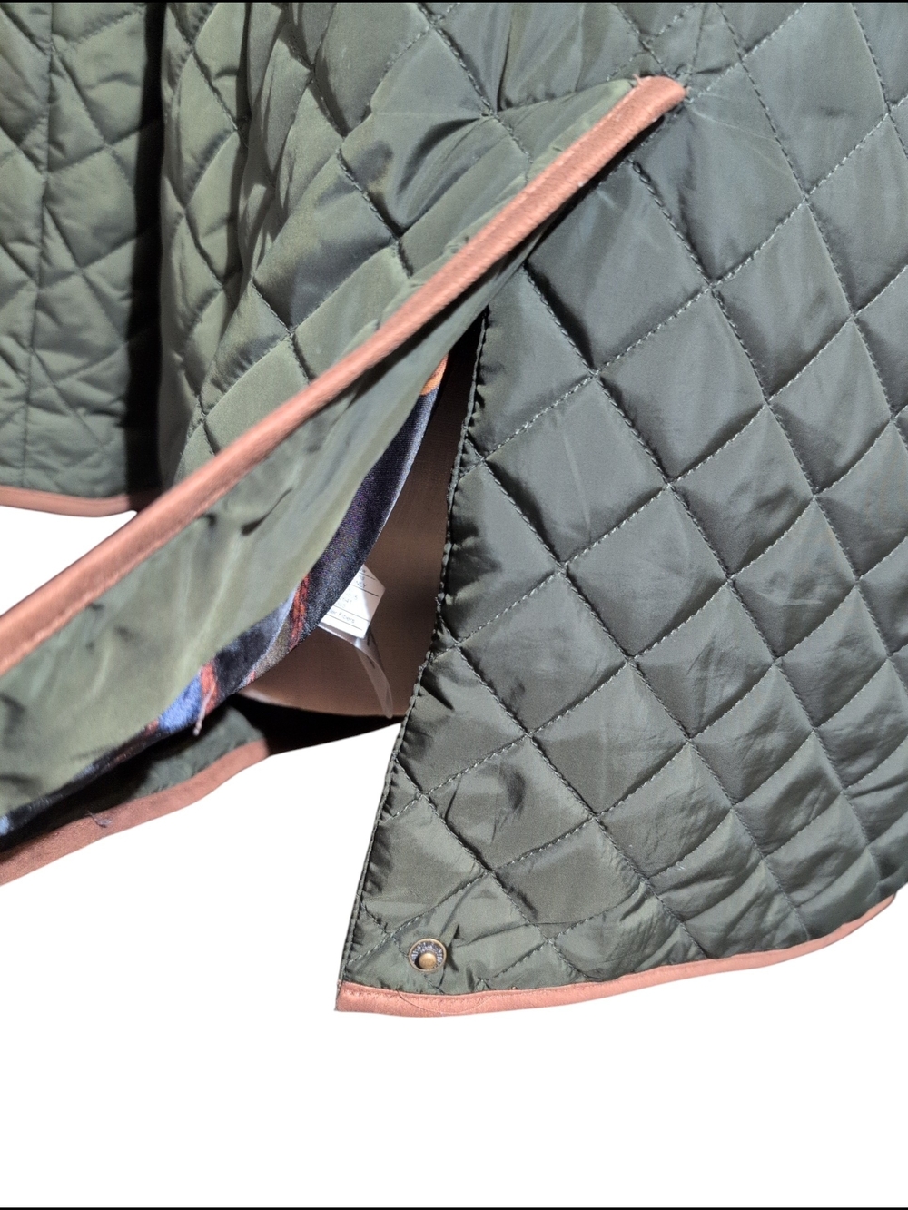 Lauren Ralph Lauren Olive Quilted Jacket Barn Lightweight Preloved Casual PLarge - Picture 8 of 16